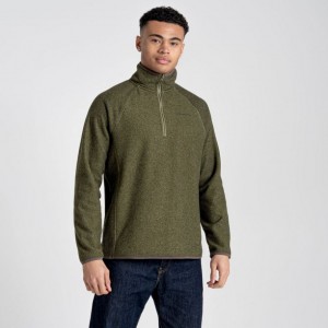 Férfi Craghoppers Durrus Half Zip Polár Pulóverek Olivazöld | YOHGVP832