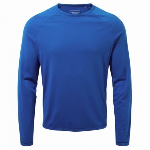 Férfi Craghoppers First Layer Long Sleeve Póló Kék | ZRJMNL082