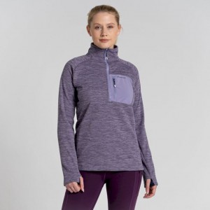 Női Craghoppers Trina Half Zip Polár Pulóverek Lila | BGWISY516