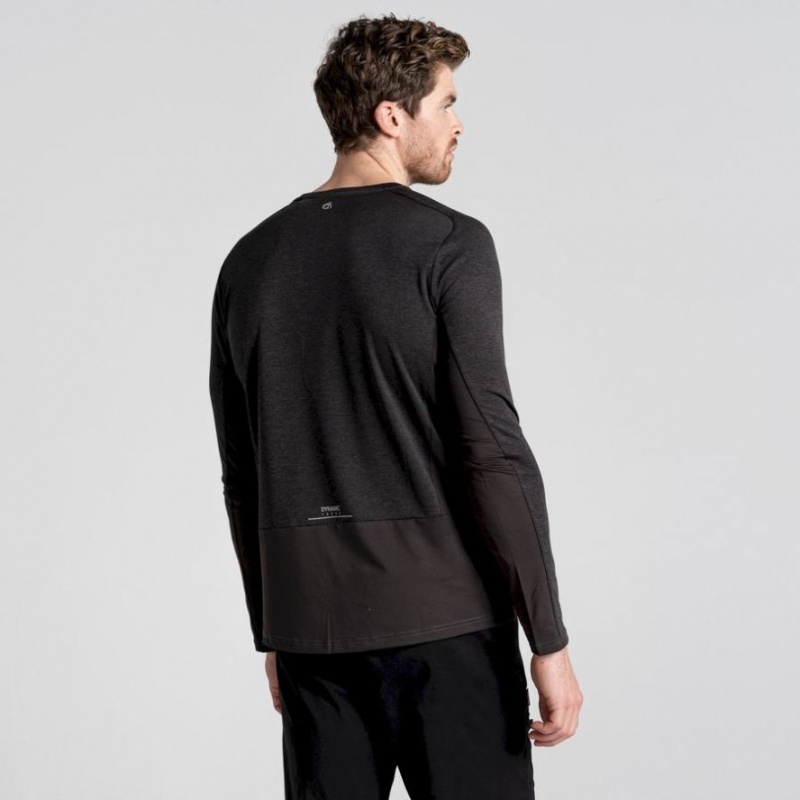 Férfi Craghoppers Dynamic Pro Long Sleeve Póló Fekete | OTDLSJ408