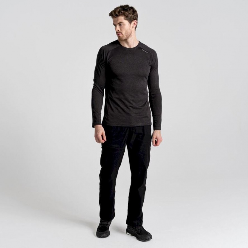 Férfi Craghoppers Dynamic Pro Long Sleeve Póló Fekete | OTDLSJ408