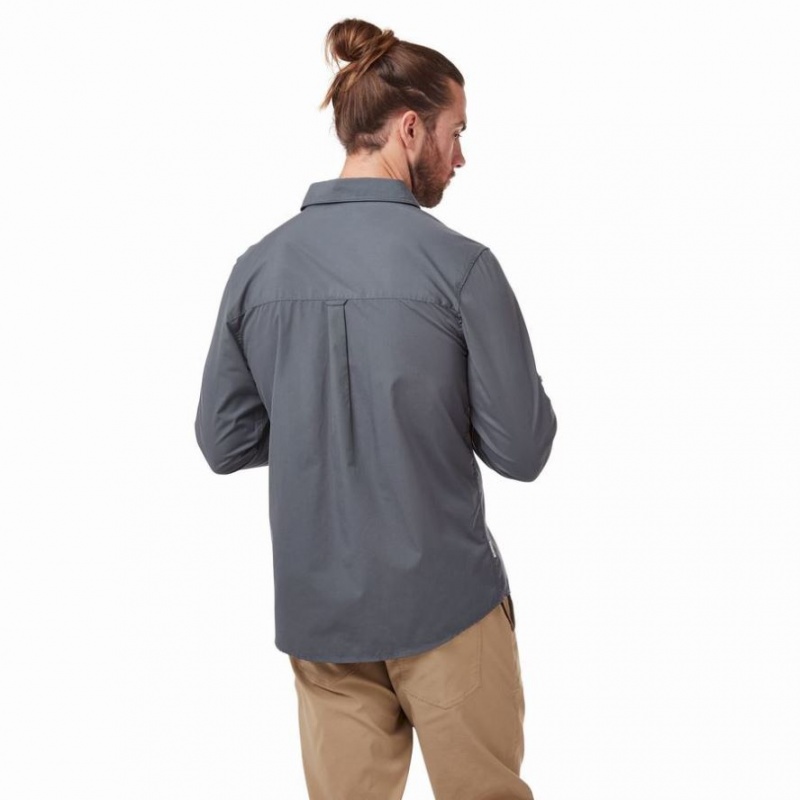 Férfi Craghoppers Kiwi Boulder Long Sleeve Ingek Kék | PSVRYI046