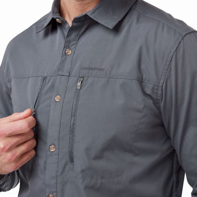 Férfi Craghoppers Kiwi Boulder Long Sleeve Ingek Kék | PSVRYI046