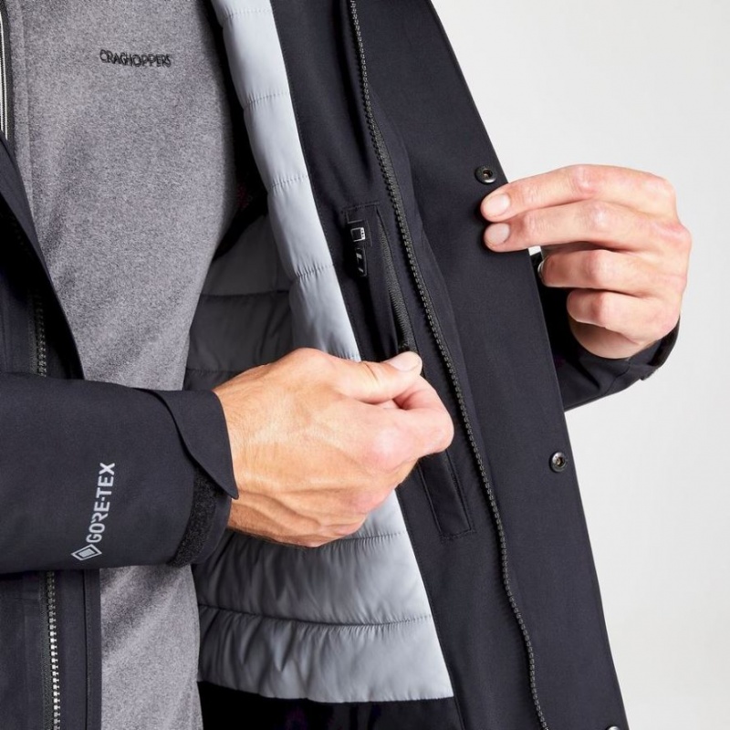 Férfi Craghoppers Talo Thermic Gore Tex Kabát Fekete | FGUDXC981