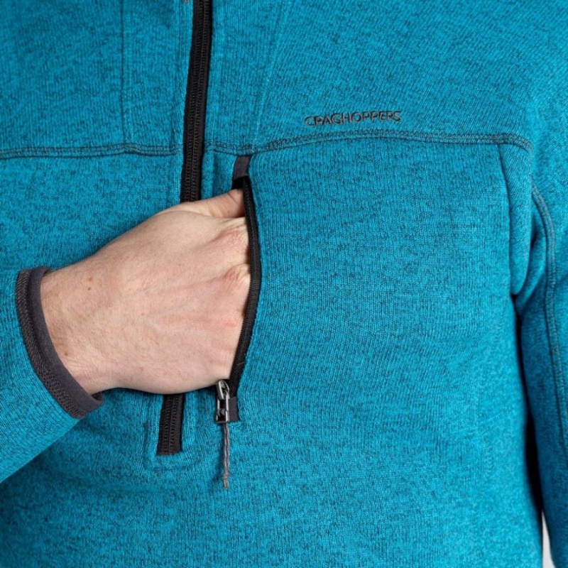 Férfi Craghoppers Torney Half Zip Polár Pulóverek Türkiz | QTEBYX528