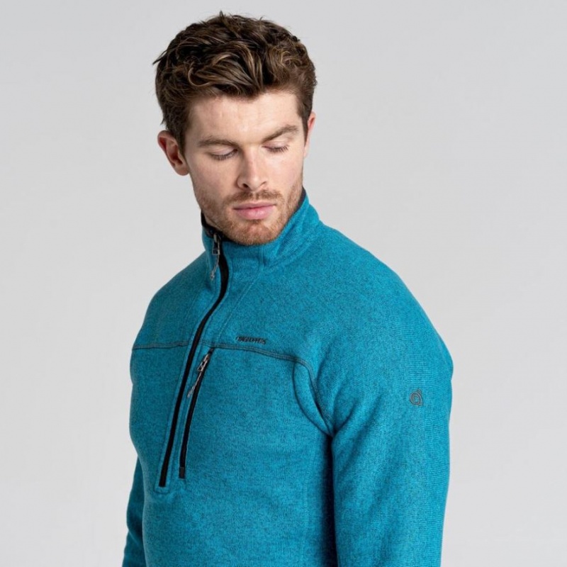 Férfi Craghoppers Torney Half Zip Polár Pulóverek Türkiz | QTEBYX528