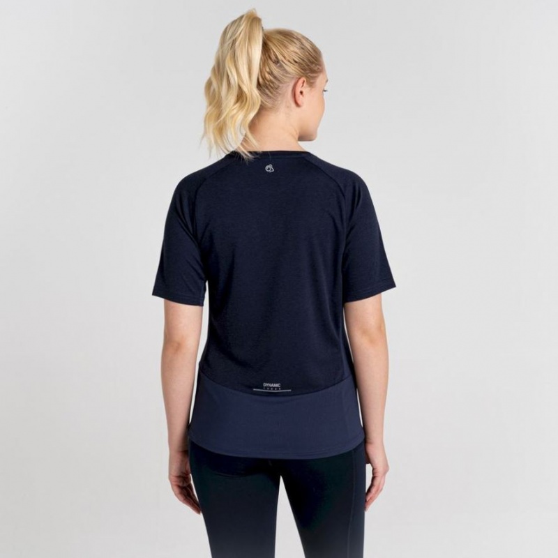 Női Craghoppers Dynamic Pro Rövid Sleeve Póló Sötétkék | OEFVQM032