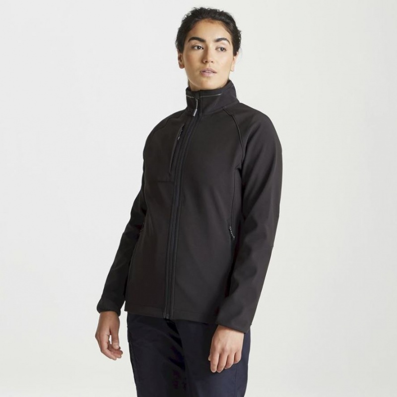 Női Craghoppers Expert Basecamp Softshell Kabát Fekete | VKNOWZ524