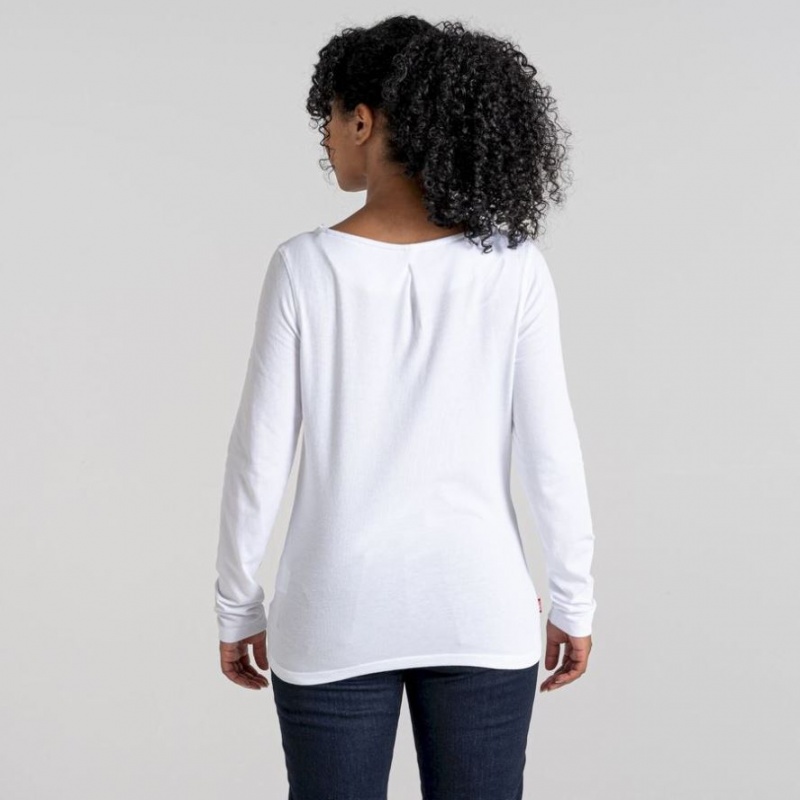 Női Craghoppers NosiLife Erin Long Sleeve Póló Fehér | ZJOUIB013