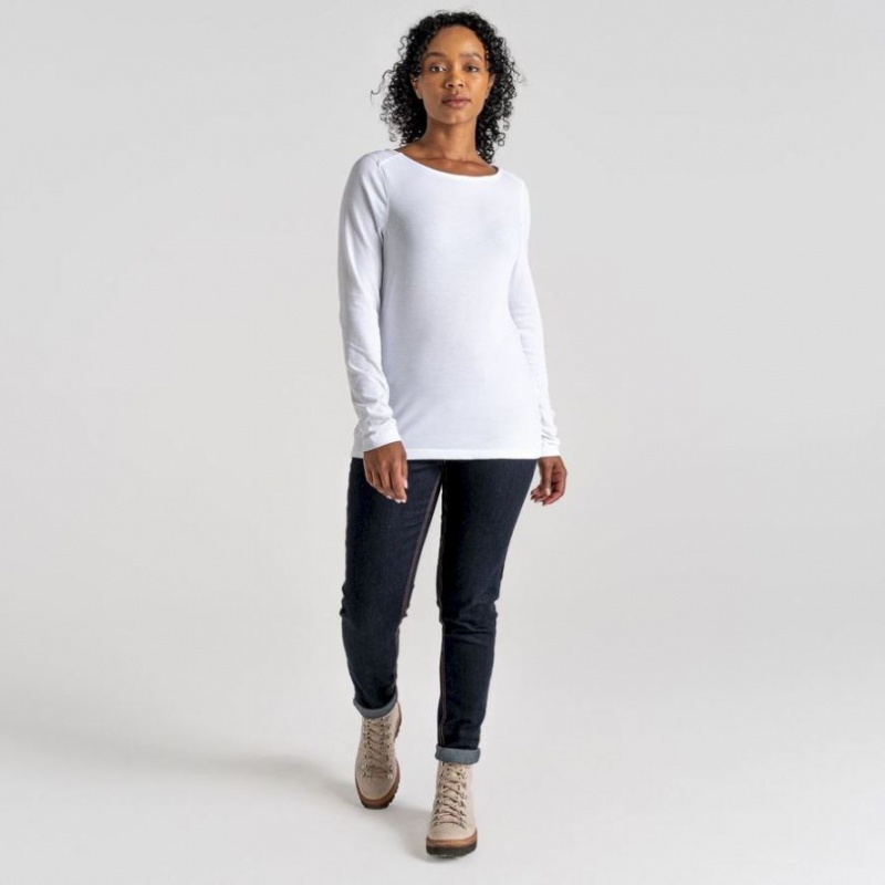 Női Craghoppers NosiLife Erin Long Sleeve Póló Fehér | ZJOUIB013
