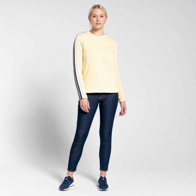 Női Craghoppers Pinalla Crew Neck Polár Pulóverek Sárga | TJYHXZ328