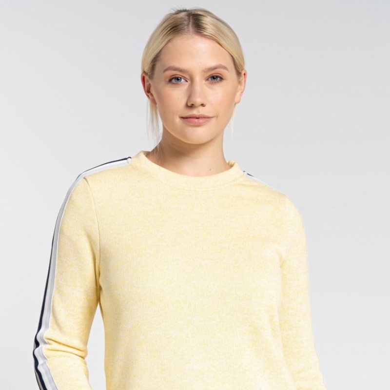 Női Craghoppers Pinalla Crew Neck Polár Pulóverek Sárga | TJYHXZ328